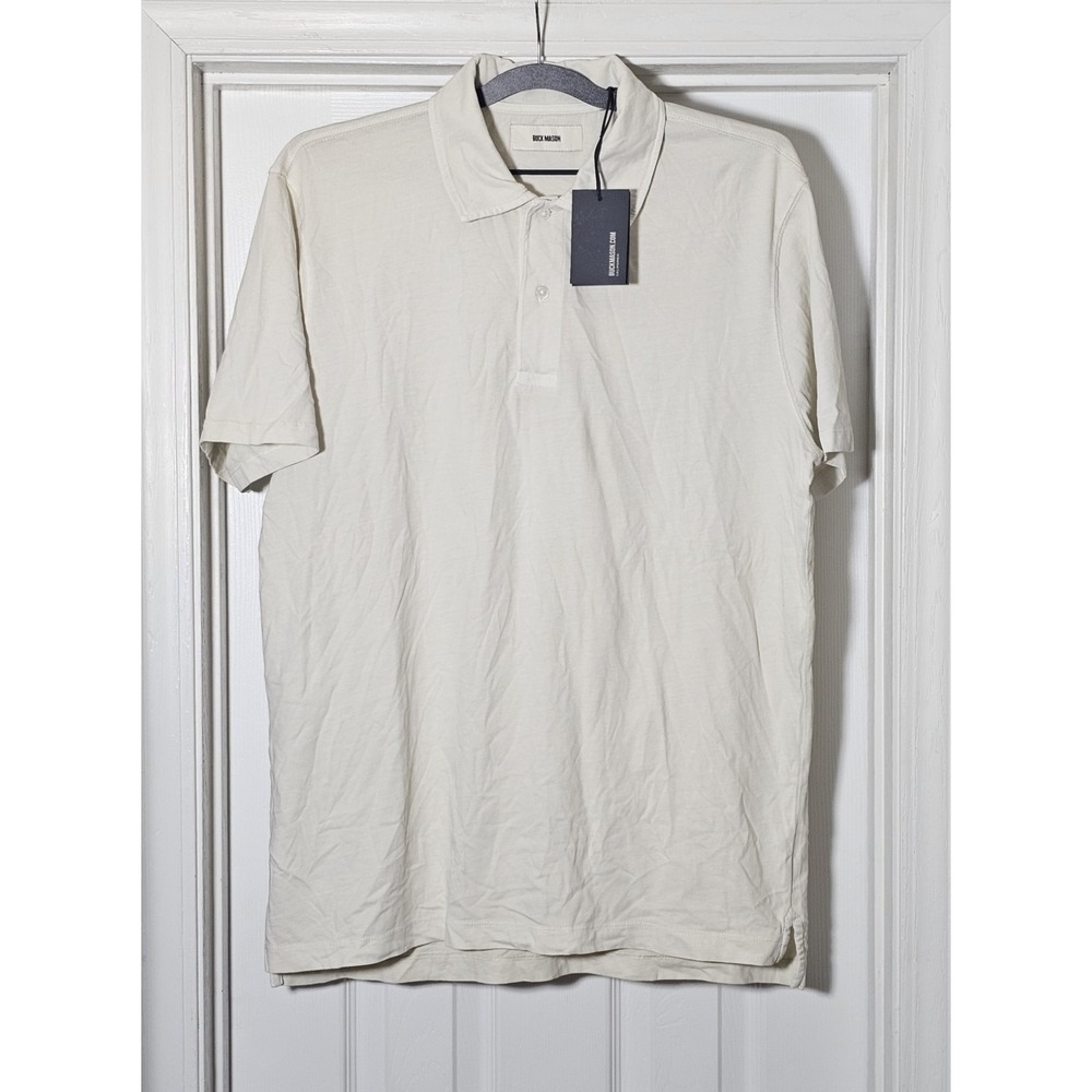 Buck Mason Sueded Cotton Polo Mens Size Large Tall Natural Venice Wash Cream